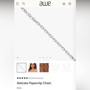 STERLING SILVER PAPERCLIP CHAIN NECKLACE